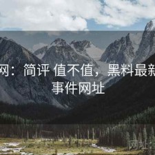 黑料网：简评 值不值，黑料最新热门事件网址