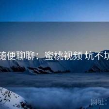 随便聊聊：蜜桃视频 坑不坑