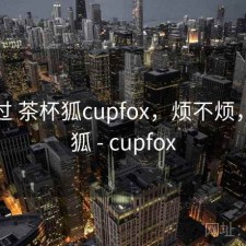 折腾过 茶杯狐cupfox，烦不烦，茶杯狐 - cupfox